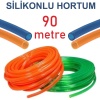 Silikonlu Bahçe Hortumu-90 Metre-Kırılmaz-Kolay Katlanır-Dayanıklı-Tüm Musluklara Uyumlu-Yumuşak