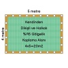 Hazır Halkalı Gölgelik %95 4mx5m=20m2-Montajı İçin 10 metre 3mm halat hediye-Montajı Kolay