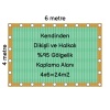 Hazır Halkalı Gölgelik %95 4mx6m=24m2-Montajı İçin 10 metre 3mm halat hediye-Montajı Kolay