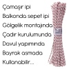 İpek İskota Halat 3mm-1 Metre-Aşınmaya dayanıklı-Çekme yapmaz-hava koşullarına dayanıklı-Örgülü