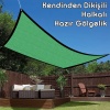 Hazır Halkalı Gölgelik %95 4mx4m=16m2-Montajı İçin 10 metre 3mm halat hediye-Montajı Kolay