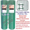PVC KAPLI METAL PUNTALI BAHÇE TELİ 3 Metre-En=1,20m-Kalınlık=0,9mm -1.20mx3m=3.6m2 Alan Kaplar
