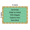 Hazır Halkalı Gölgelik %95 5mx5m=25m2-Montajı İçin 10 metre 3mm halat hediye-Montajı Kolay
