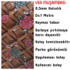 Yer Zemin Kaplaması Muşamba 0.6mm Çiçek Parke Desen-3 Metre-Yırtılmaya dayanıklı-Kaymaz pvc taban