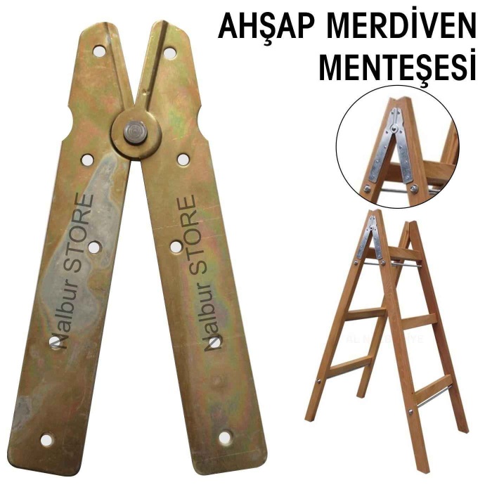 Merdiven Menteşesi-Ahşap merdivenlerinden yapımında kullanılır-Montajı Kolay-Vidaları Dahil