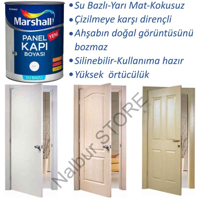MARSHALL PANEL-AMERİKAN KAPI BOYASI 2.5LT-Kapılarınızın Doğal Görüntüsünü Bozmaz-Mükemmel Sonuç+Set
