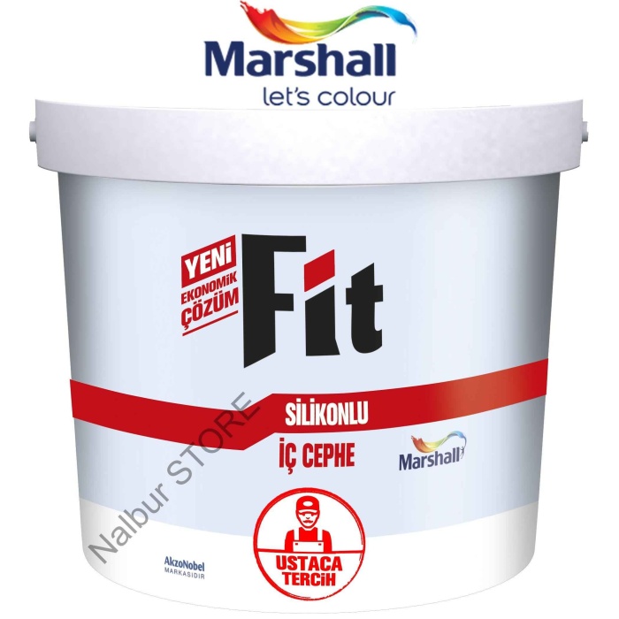 MARSHALL Fit Silikonlu İç Cephe Boyası 15LT=20KG+Fit Tavan Boyası 10.5LT=17.5KG ~3+1 Daireler İçin
