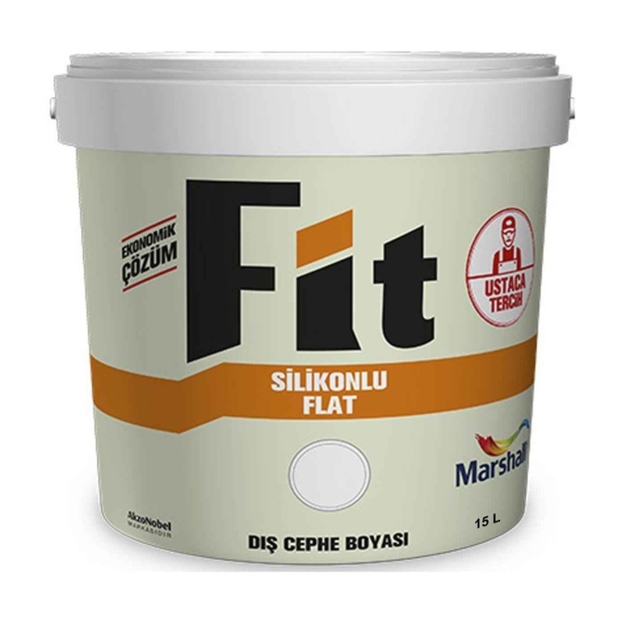 MARSHALL Fit Silikonlu Flat Dış Cephe Boyası 15LT=20KG BEYAZ-Kir tutmaz-Solmayan renkler-Kokusuz