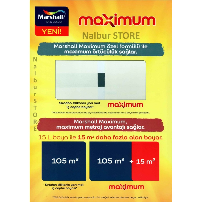 MARSHALL MAXIMUM 2.5LT=3.5KG-Rutubetli Alanlar için İdeal-Daha Fazla Alan Boyar-Silinebilir-İpek Mat