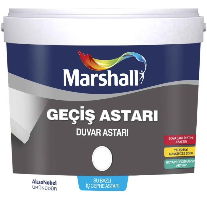 MARSHALL Geçiş Astarı 2.5LT-Yağlı boyadan su bazlı boyaya geçiş sağlar-Çıkmayan lekeleri kapatır
