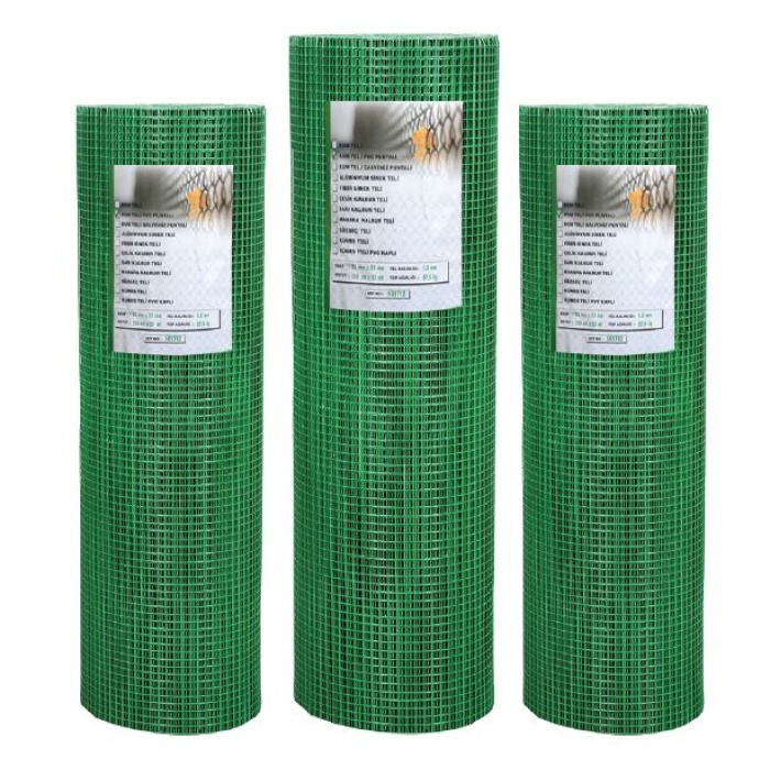 PVC KAPLI METAL PUNTALI BAHÇE TELİ 25 Metre-En=1,20m-Kalınlık=0,9mm -1.20mx25m=30m2 Alan Kaplar