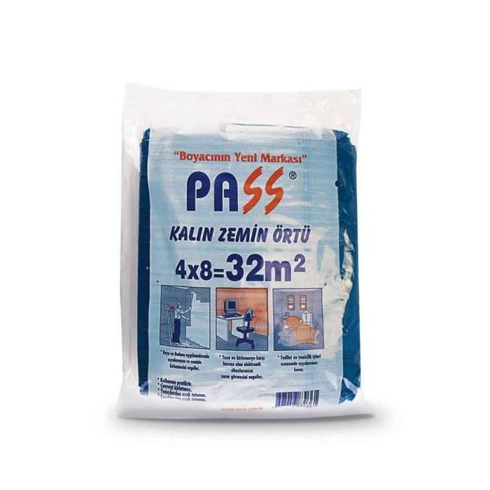 Kalın Zemin Örtüsü Branda Mavi 32m2-Kullanımı Pratik-Dayanıklı-Tadilat sonrası temizlik gerektirmez
