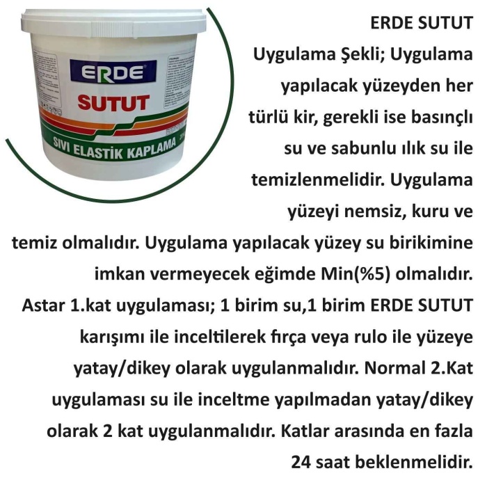 ERDE SUTUT Sıvı Elastik Kaplama Su Kesici 3Kg Beyaz-Su kaçaklarına kesin çözüm-Uzun ömürlü