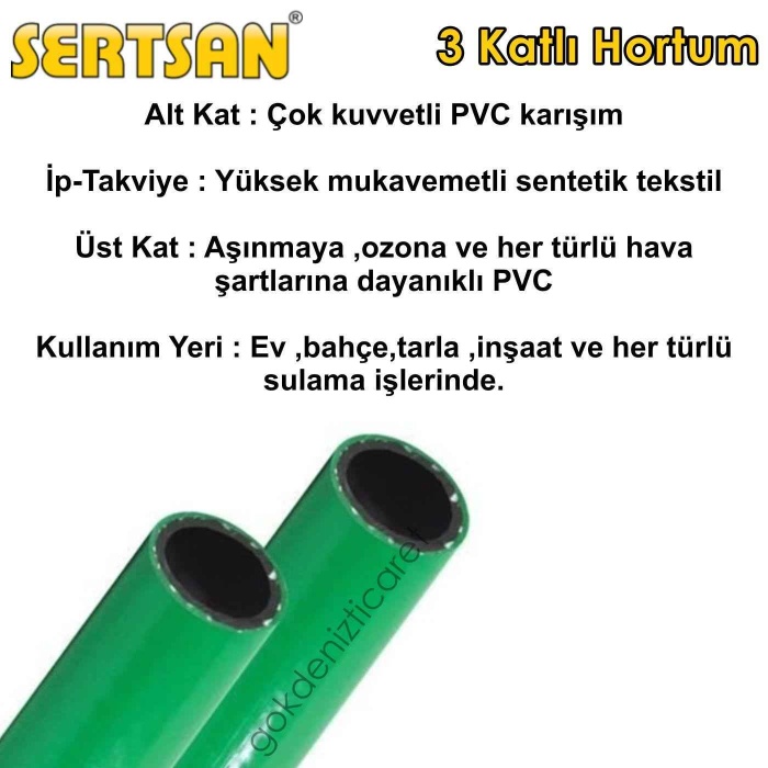 1. Kalite Garden Örgülü 1/2 Bahçe Hortumu-Basınca dayanıklı-İçme suyuna uygun-Tabancalara uyumlu