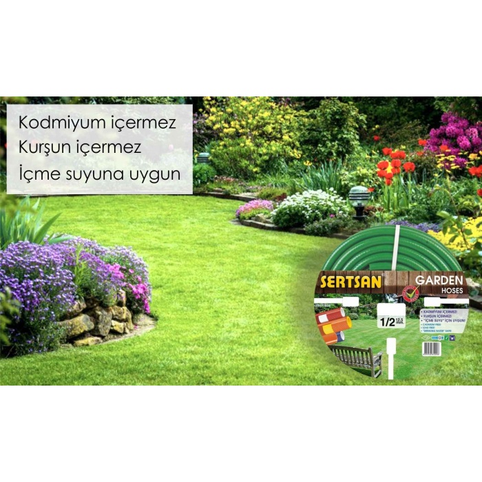 1. Kalite Garden Örgülü 1/2 Bahçe Hortumu-Basınca dayanıklı-İçme suyuna uygun-Tabancalara uyumlu