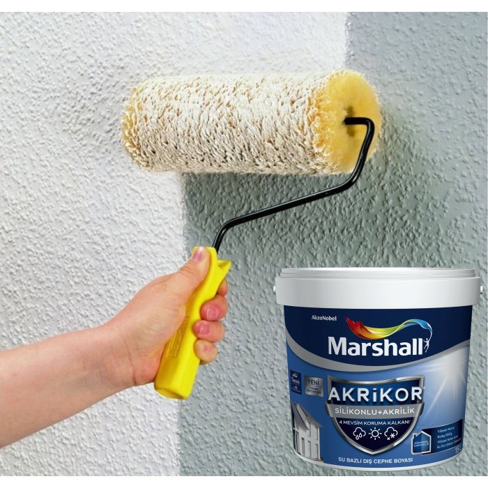 MARSHALL DIŞ CEPHE BOYASI AKRİKOR SİLKONLU AKRİLİK 7.5 LT BEYAZ-Mükemmel Örtücülük-Kolay Uygulama