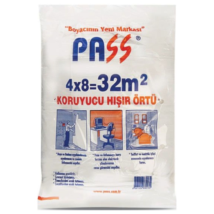 HIŞIR KORUMA BOYA ÖRTÜSÜ-32m2-Eşyalarınız Temiz Kalır-Sonradan Temizlik Yapmak Gerektirmez-PRATİK