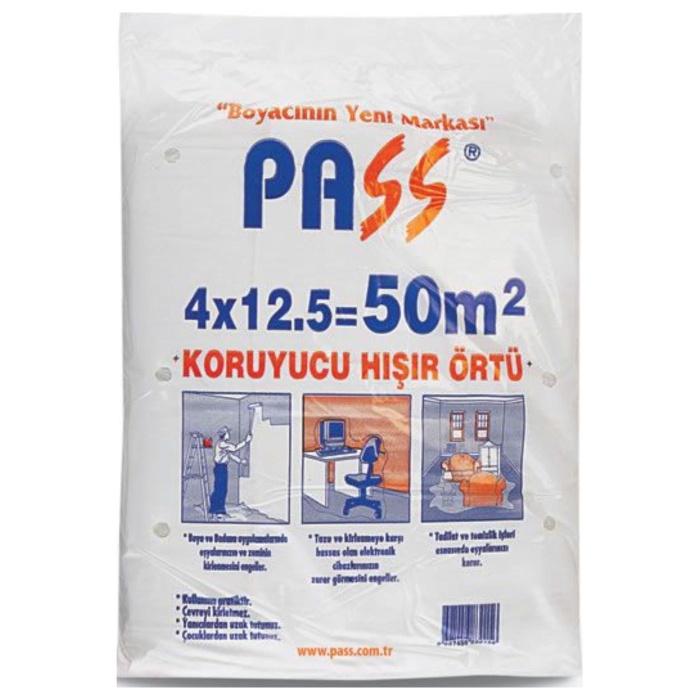 HIŞIR KORUMA BOYA ÖRTÜSÜ-50m2-Eşyalarınız Temiz Kalır-Sonradan Temizlik Yapmak Gerektirmez-PRATİK