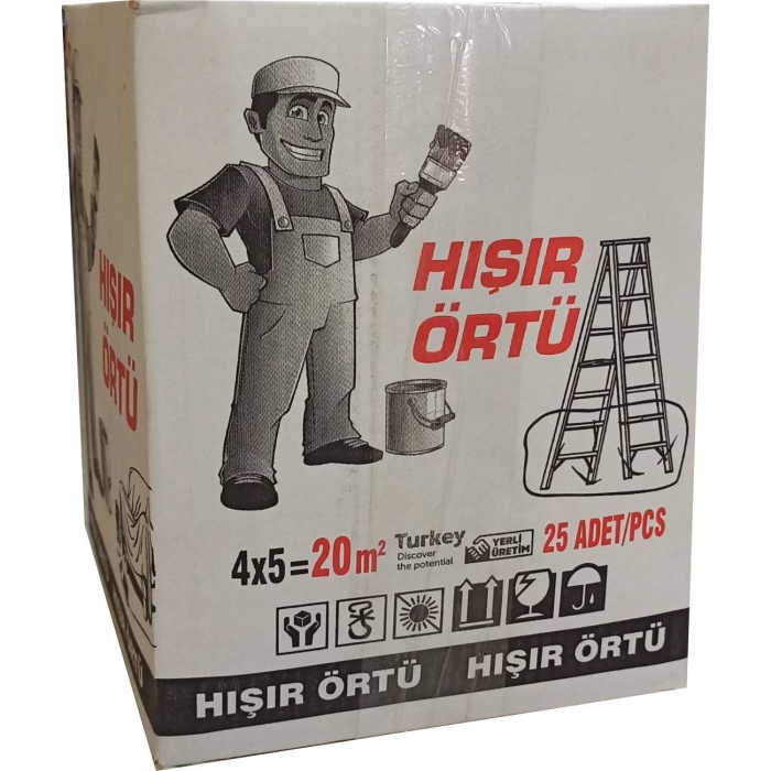 HIŞIR KORUMA BOYA ÖRTÜSÜ-20m2-25 Adet-Eşyalarınız Temiz Kalır-Sonradan Temizlik Yapmak Gerektirmez