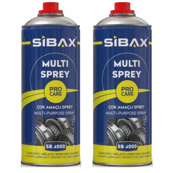 SİBAX Çok Amaçlı Bakım Spreyi 400ml SB4000 2 ADET-Temizler-Yağlar-Korur-Gıcrtıları keser-Pası çözer
