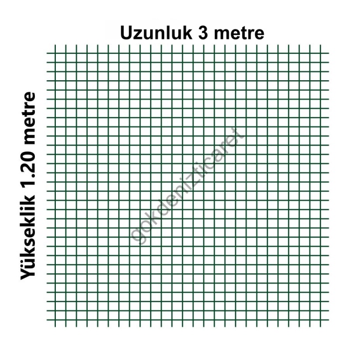 PVC KAPLI METAL PUNTALI BAHÇE TELİ 3 Metre-En=1,20m-Kalınlık=0,9mm -1.20mx3m=3.6m2 Alan Kaplar