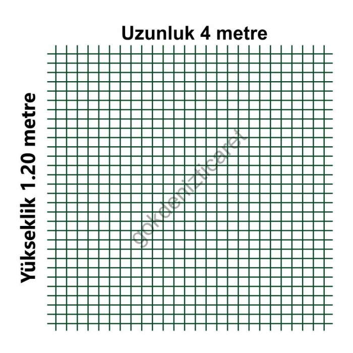 PVC KAPLI METAL PUNTALI BAHÇE TELİ 4 Metre-En=1,20m-Kalınlık=0,9mm -1.20mx4m=4.8m2 Alan Kaplar