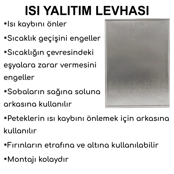 Isı kes Isı Yalıtım Levhası 80cmx100cm-Soba-petek-fırın arkasına-Sıcaklığın geçişini engeller