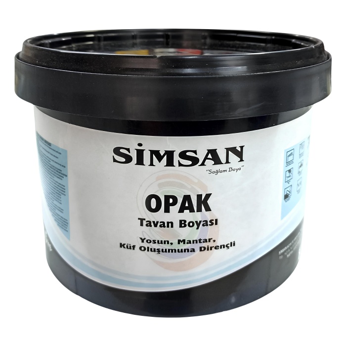 SİMSAN Opak Küf-Mantar-Yosun oluşumuna dirençli tavan boyası beyaz 1kg-Son kat-Banyo Tavanlarına