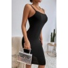  Siyah İp Askılı Midi Boy Elbise BN6577S