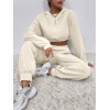Kadın Beli Lastikli üst Uzun Kollu Crop Alt Pijama Ikili Takım
