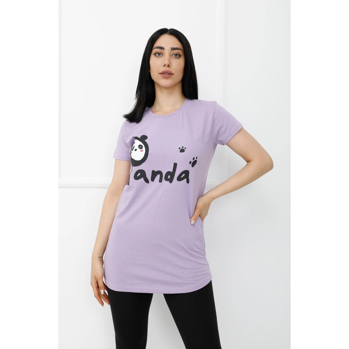Panda Baskılı Tshirt AçıkMor - 310.653