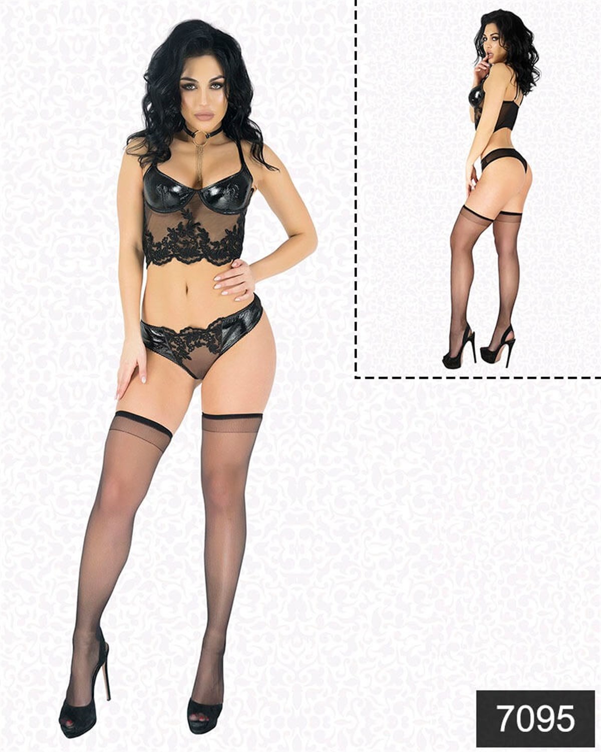 Güpürlü Parlak Lateks Takım görsel 1