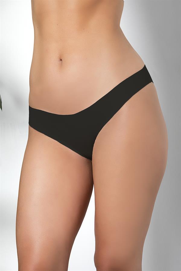 3'Lü Dikişsiz, İz Yapmaz, Lazer Kesim, Slip Külot Siyah (Brf21261)