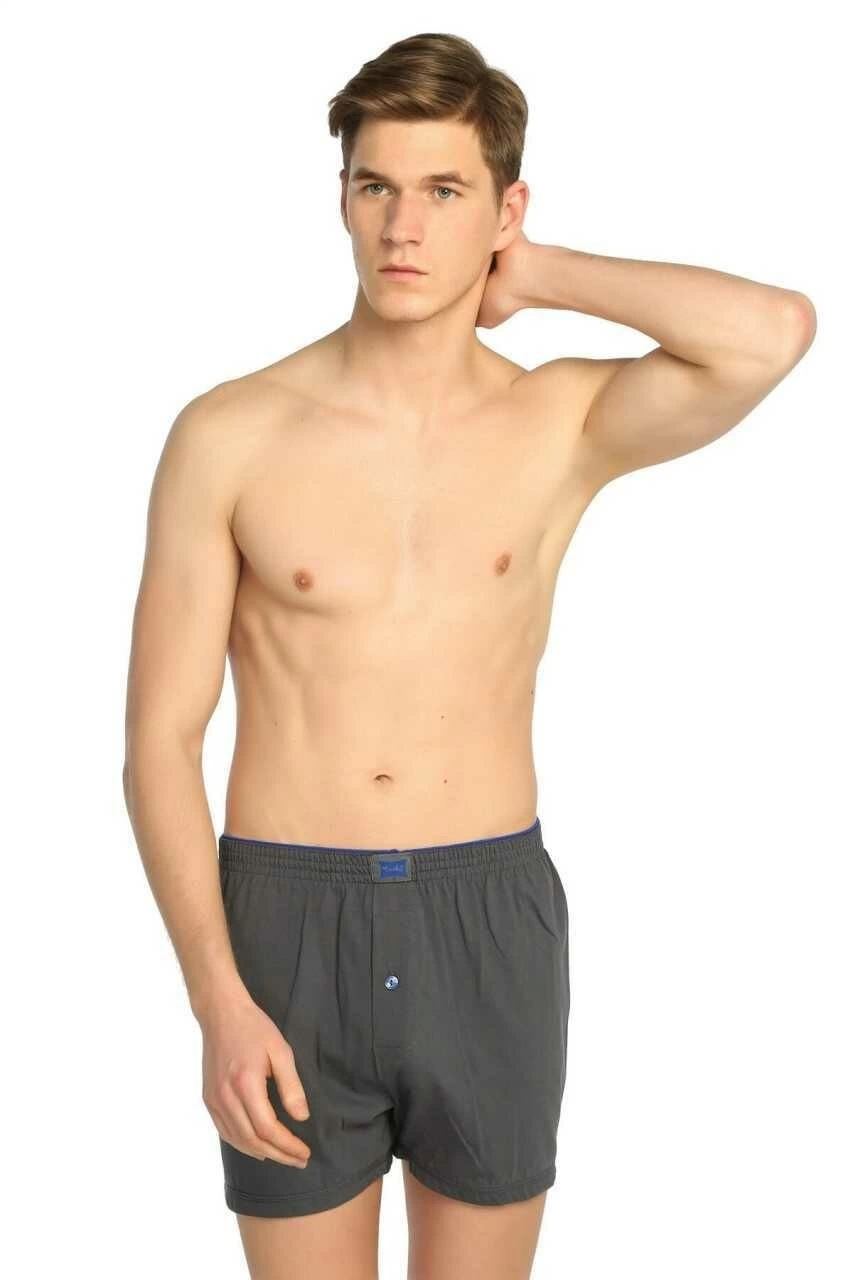 0117 Erkek  Penye Düz Boxer