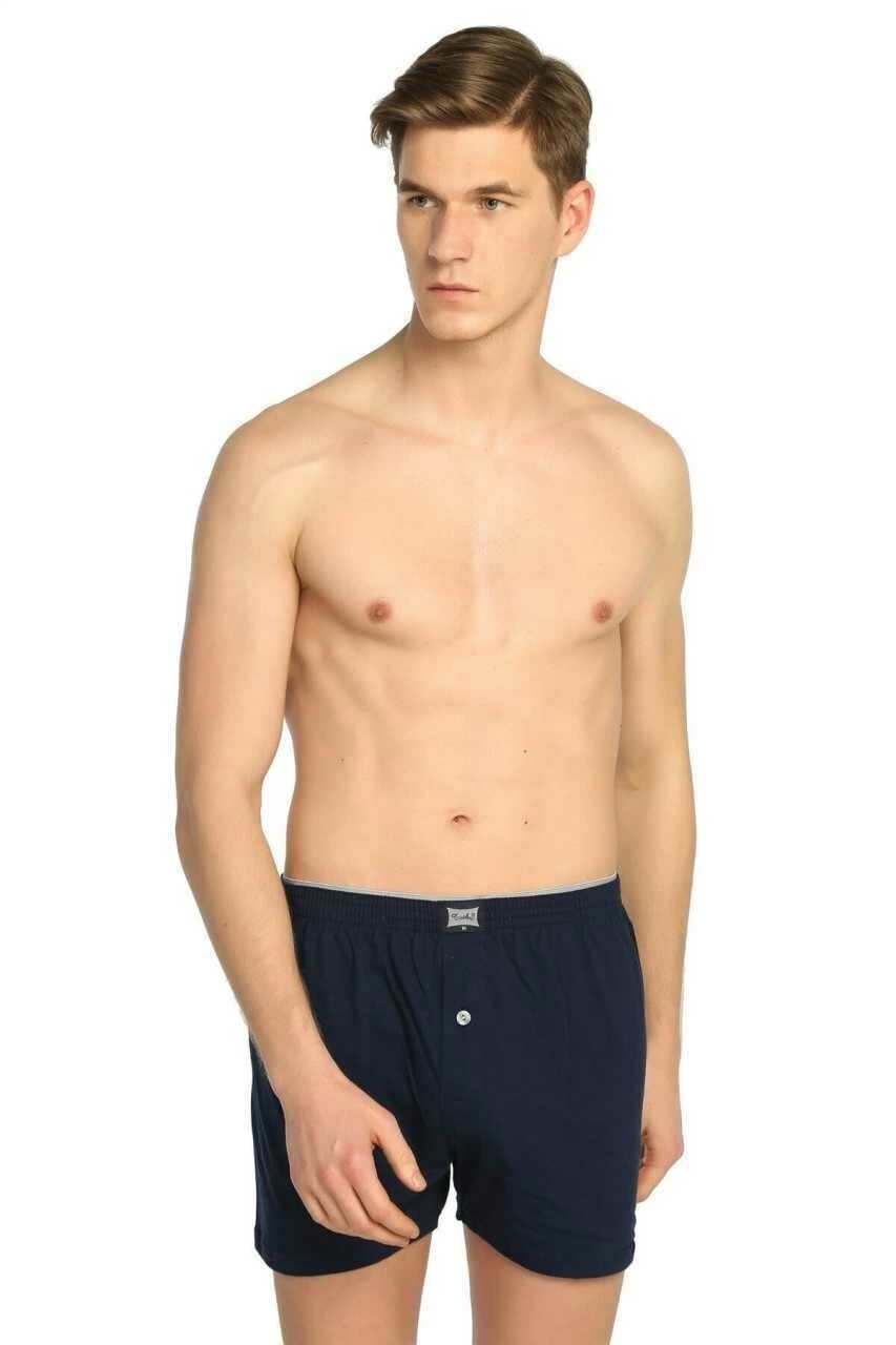 0117 Erkek  Penye Düz Boxer