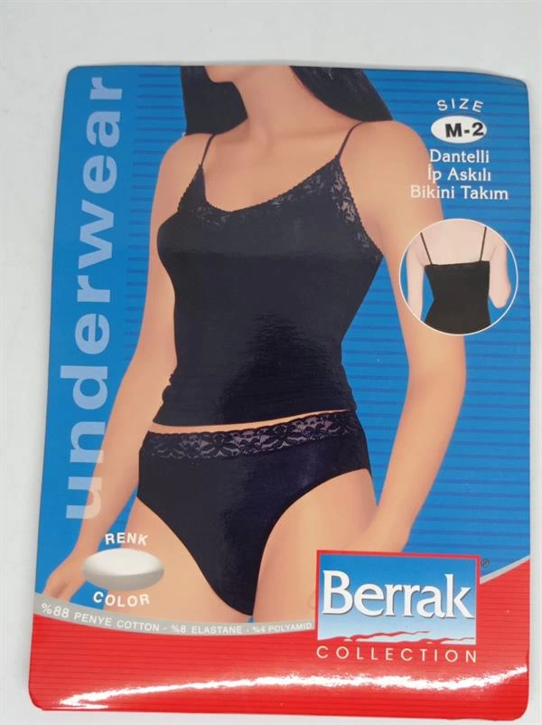 2044 Dantelli İp Askılı Bikini Tk