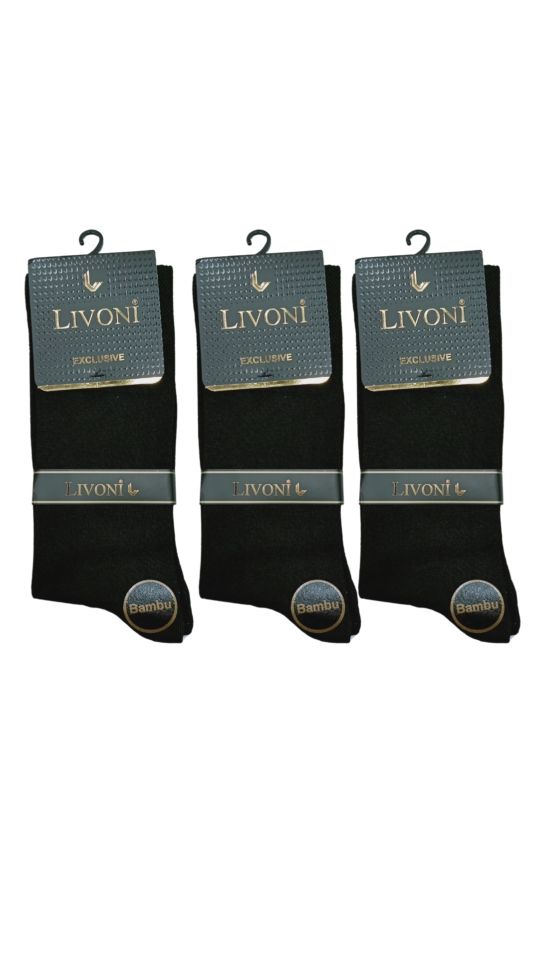 Livoni Dikişsiz Bambu Erkek Soket Çorap 3 Adet görsel 1
