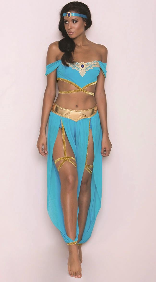 Fantezi Mavi Dansöz Kostümü görsel 1