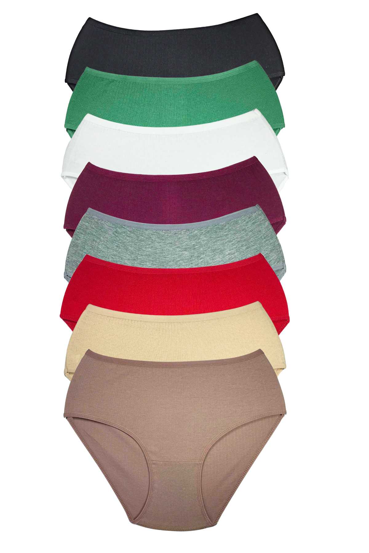 8 Adet Kadın Yüksek Bel Ribana Bato Külot görsel 1