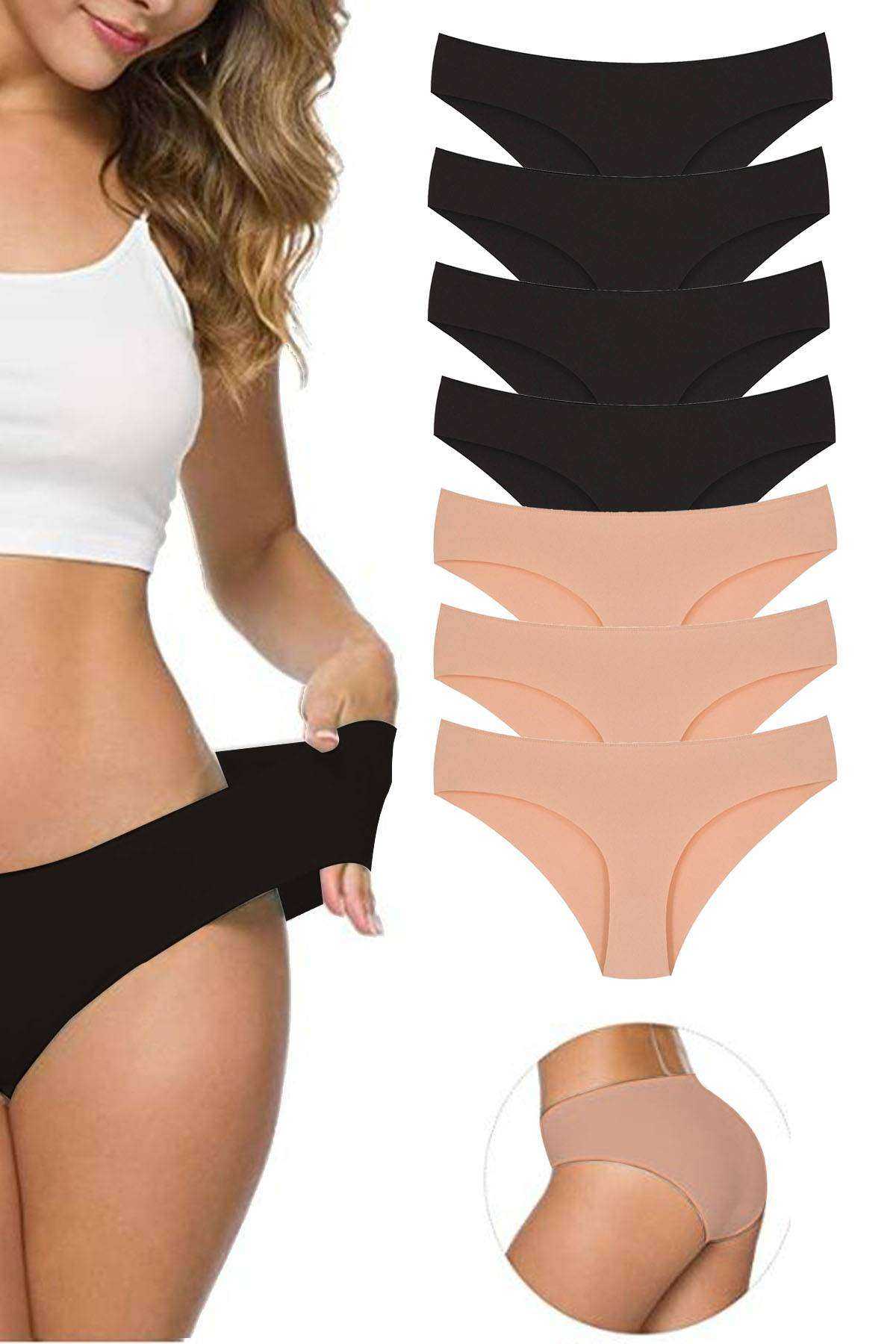 7 Adet Kadın Dikişsiz Lazer Kesim Esnek İz Yapmayan Külot S2 görsel 1