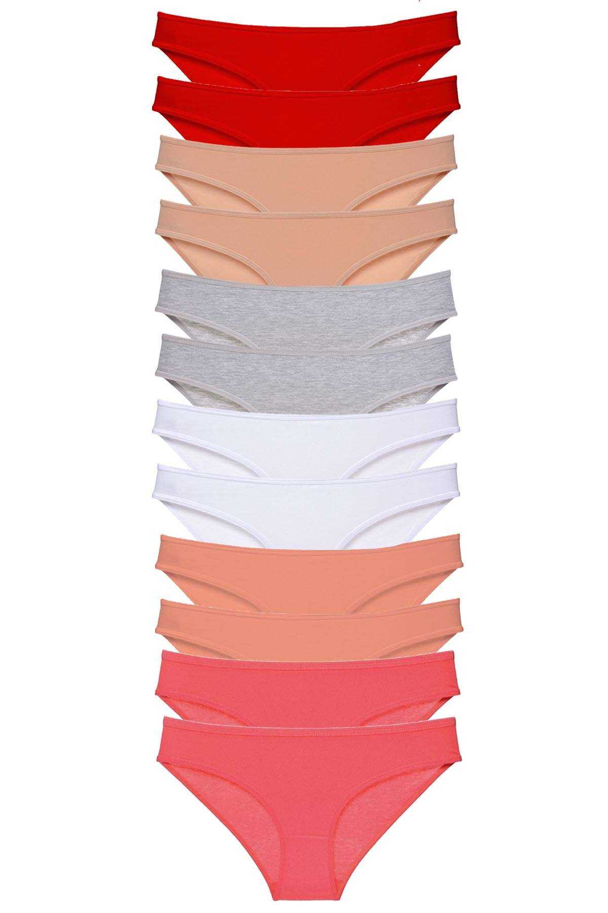 12 Adet Süper Eko Set Likralı Kadın Slip Külot Set 5 görsel 1