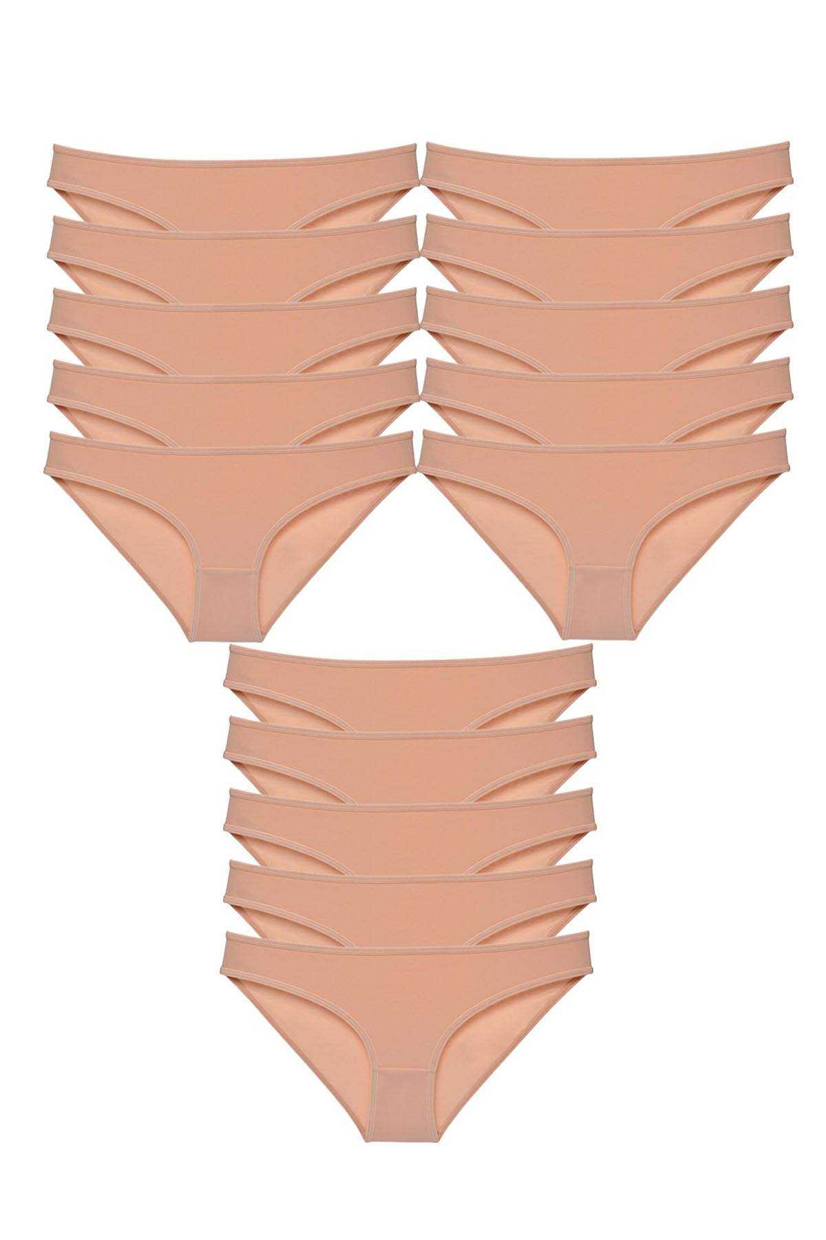 15 Adet Süper Eko Set Likralı Kadın Slip Külot Ten görsel 1