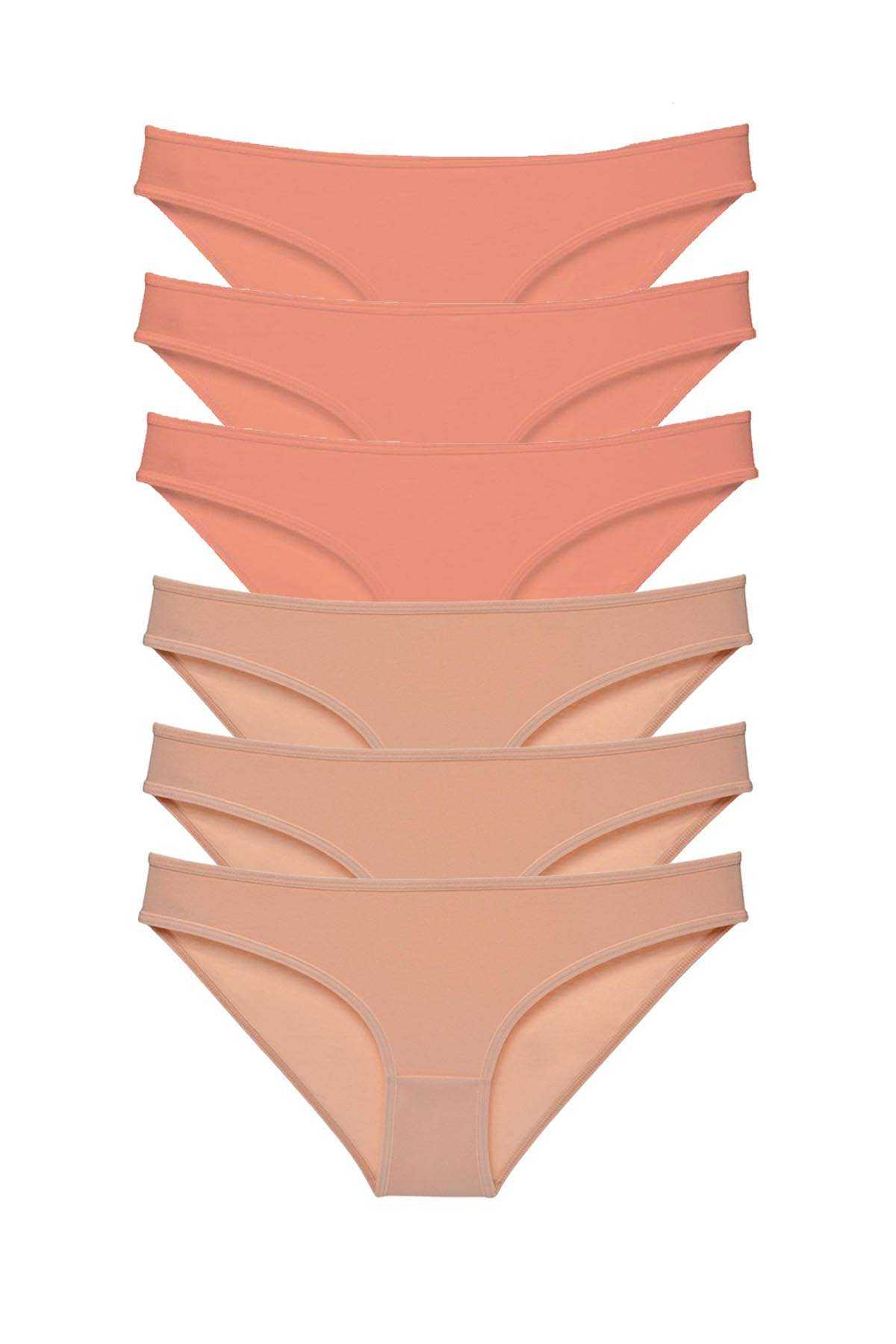 6 Adet Süper Eko Set Likralı Kadın Slip Külot Pudra Ten görsel 1