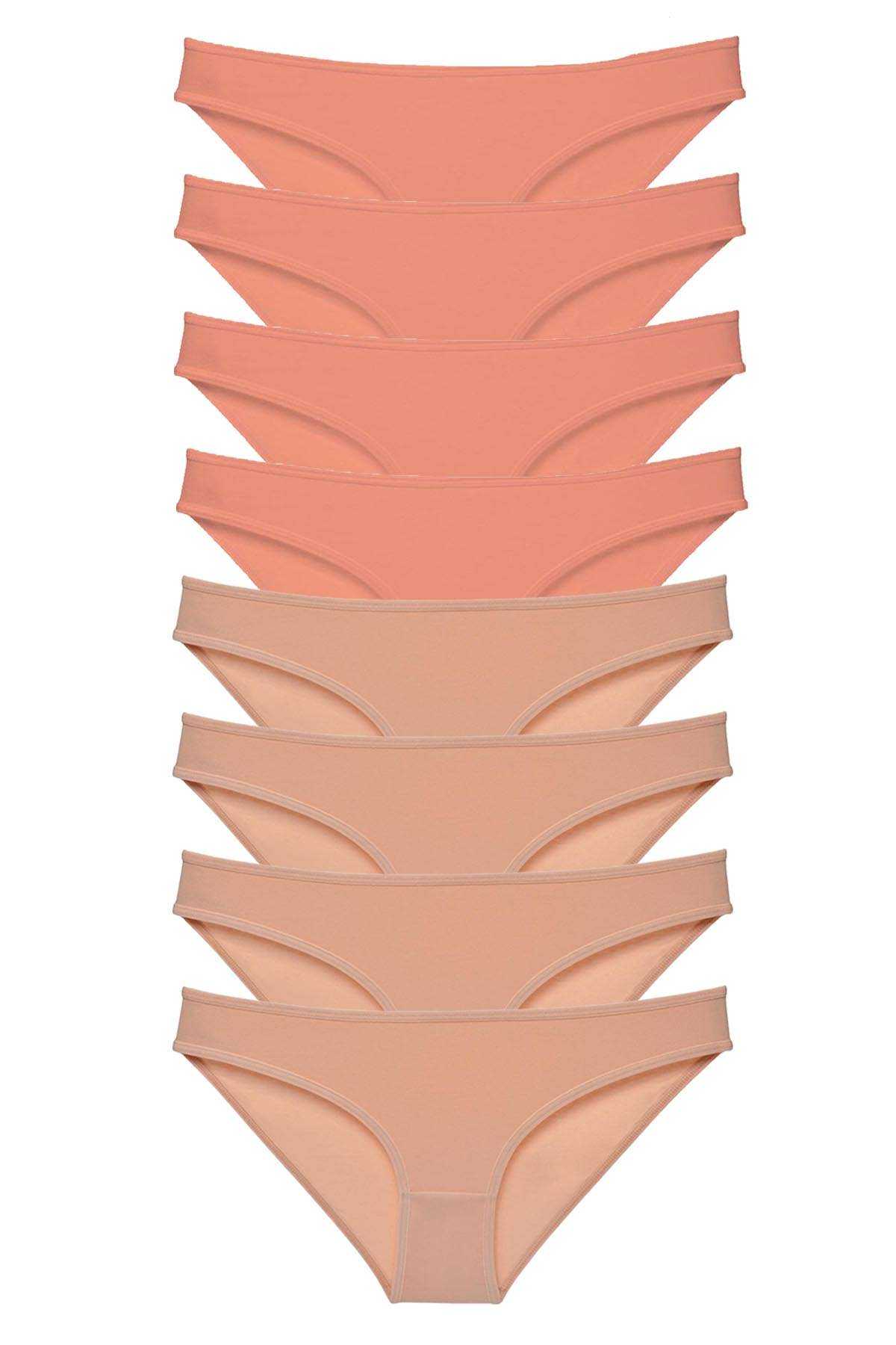 8 Adet Süper Eko Set Likralı Kadın Slip Külot Pudra Ten görsel 1