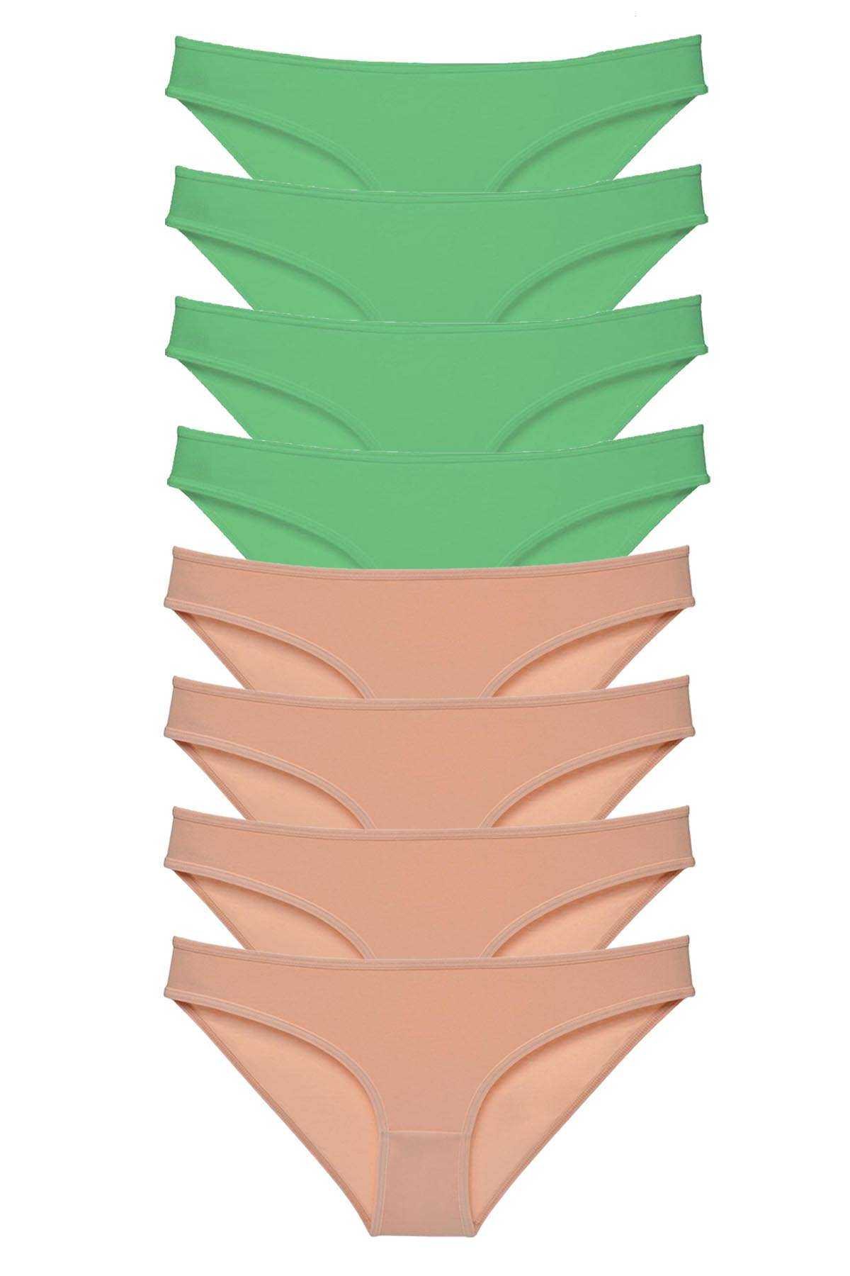 8 Adet Süper Eko Set Likralı Kadın Slip Külot Yeşil Ten görsel 1