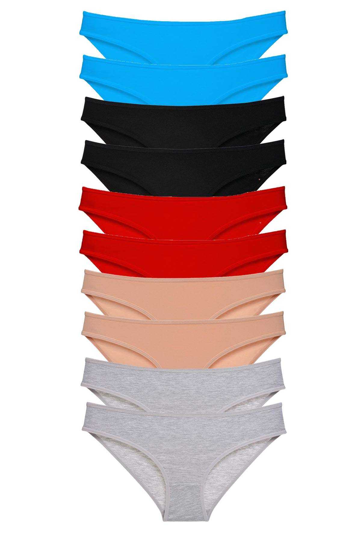 10 Adet Süper Eko Set Likralı Kadın Slip Külot 533 görsel 1