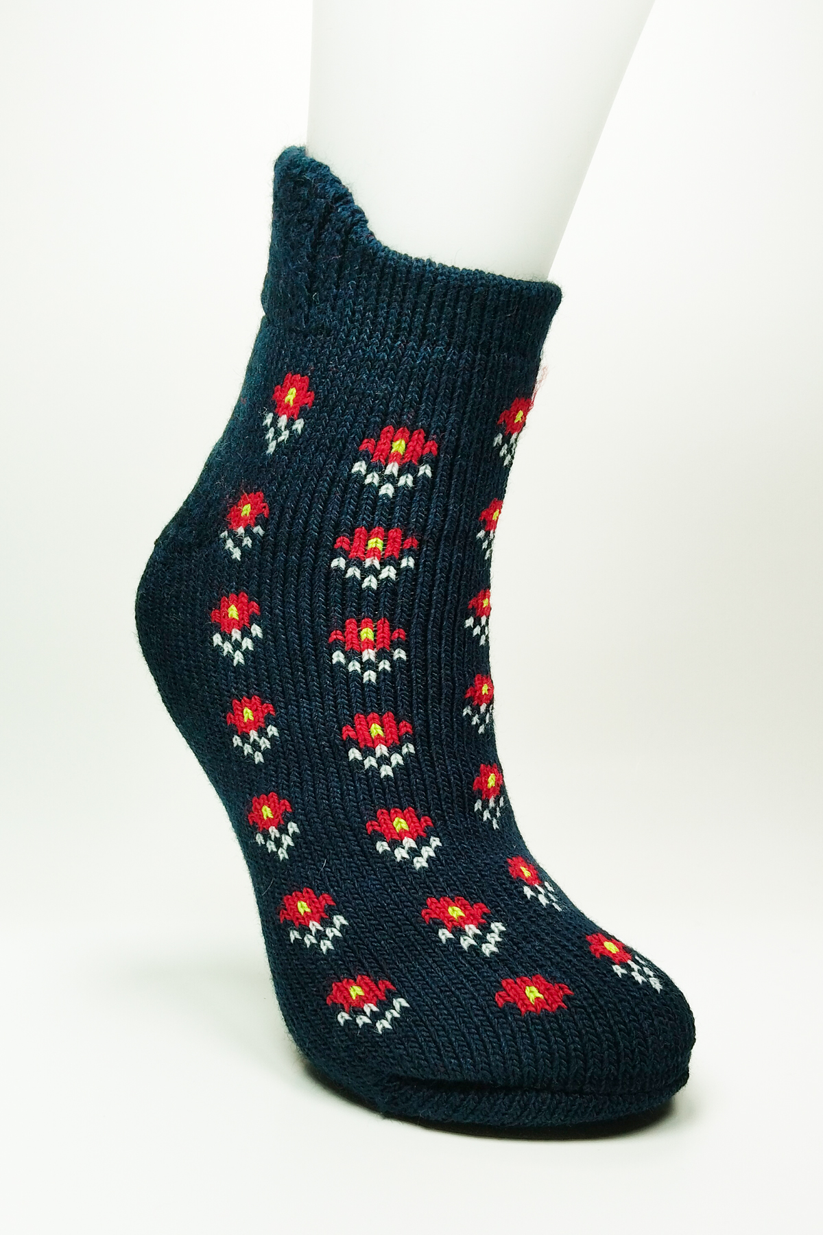 Kalın Kışlık Kadın Soket Çorap Yünlü Havlu Ev Giyim Patik Desen 2 Lacivert görsel 1