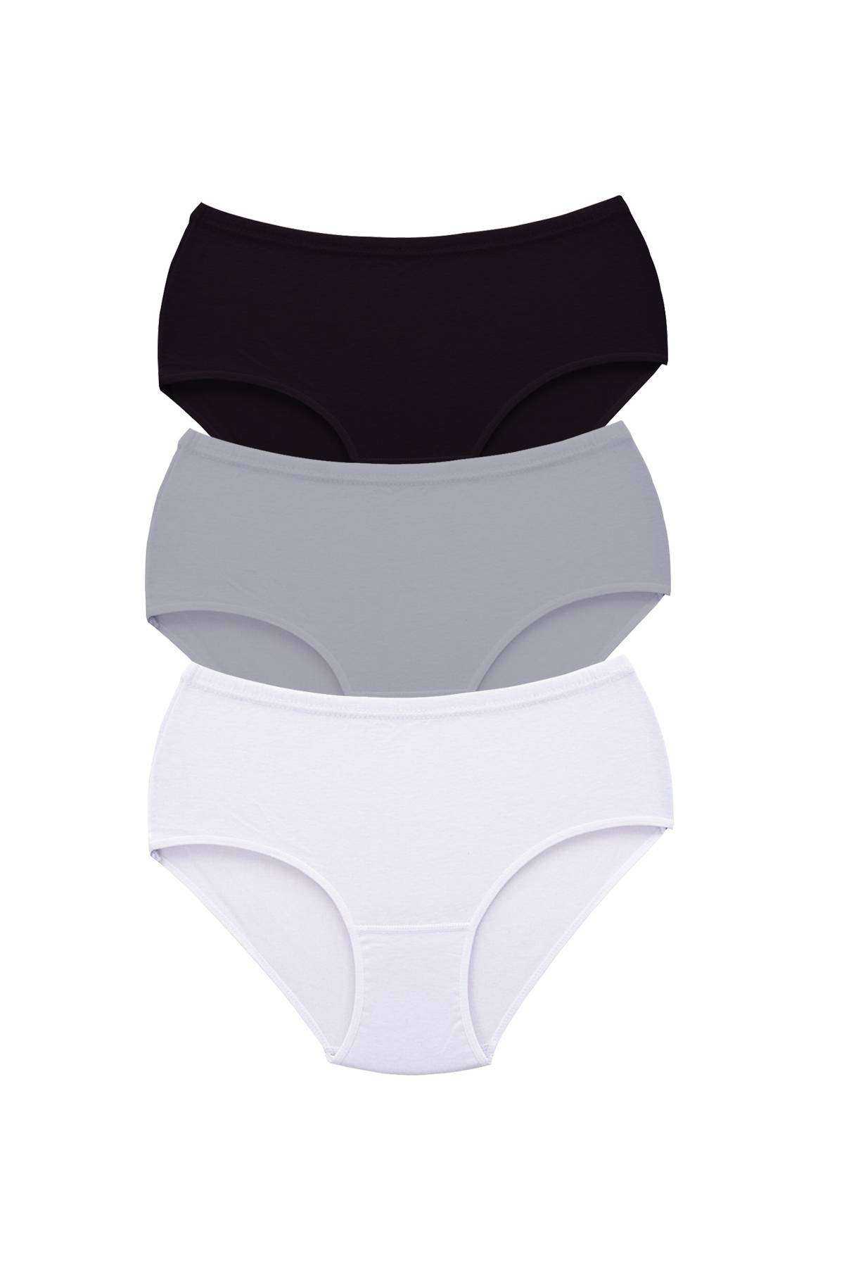 3 Adet Tutku Kadın Yüksek Bel Bato Kalın Lastik Külot S6 görsel 1