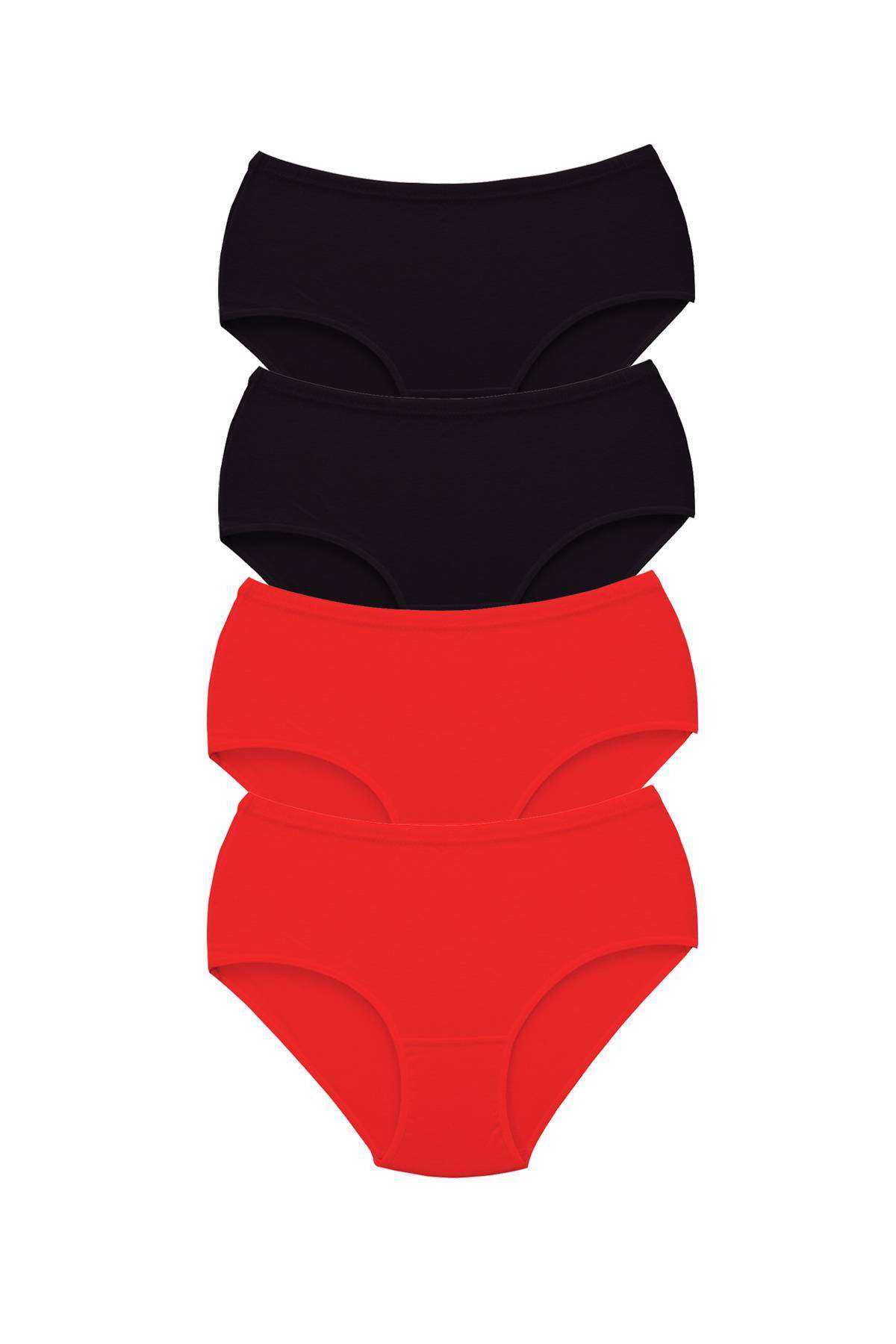 4 Adet Tutku Kadın Yüksek Bel Bato Kalın Lastik Külot S1 görsel 1