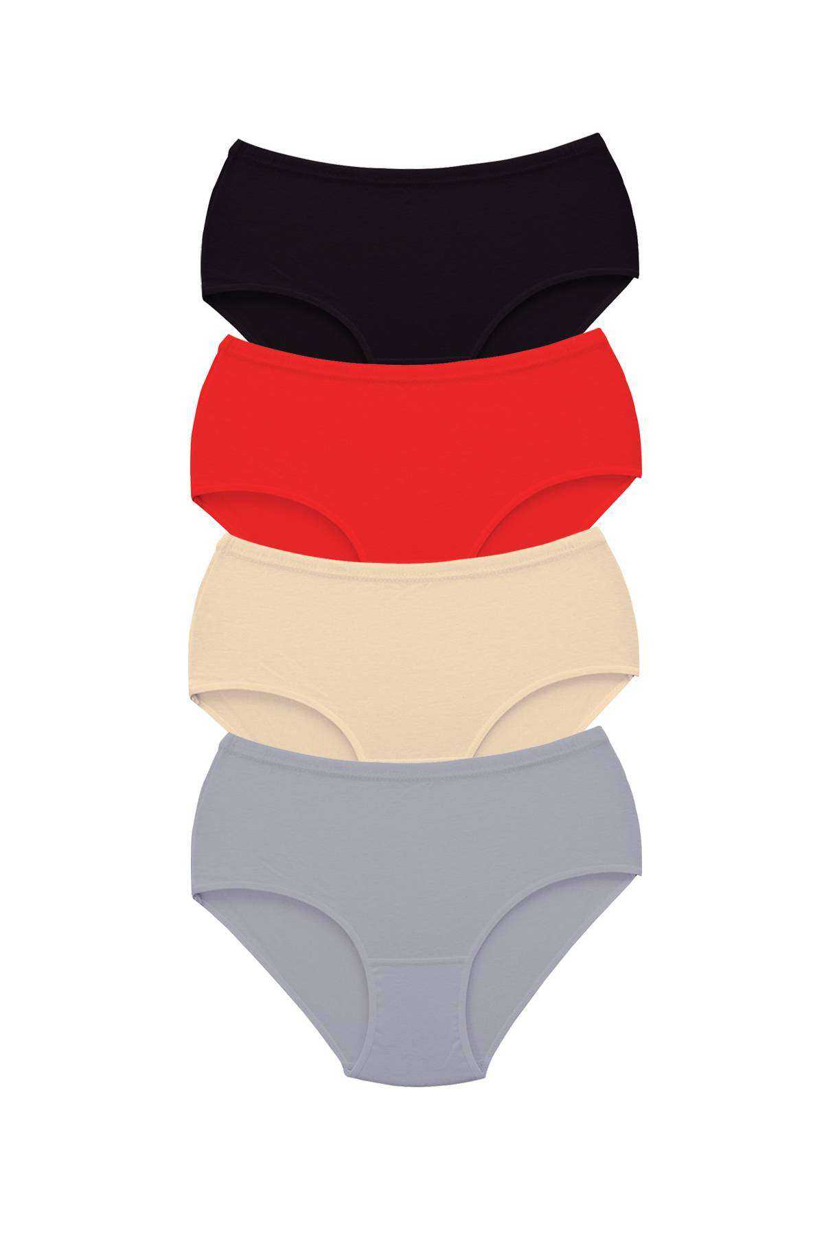 4 Adet Tutku Kadın Yüksek Bel Bato Kalın Lastik Külot